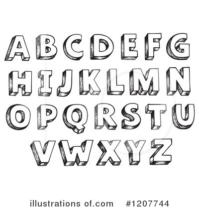 Royalty-Free (RF) Alphabet Clipart Illustration by visekart - Stock Sample #1207744