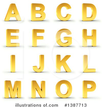 Golden Letter Clipart #1387713 by stockillustrations