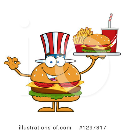 Royalty-Free (RF) American Cheeseburger Clipart Illustration by Hit Toon - Stock Sample #1297817