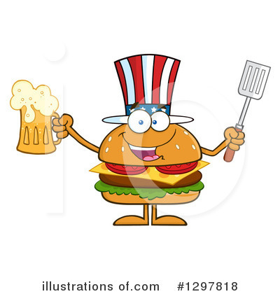 Royalty-Free (RF) American Cheeseburger Clipart Illustration by Hit Toon - Stock Sample #1297818
