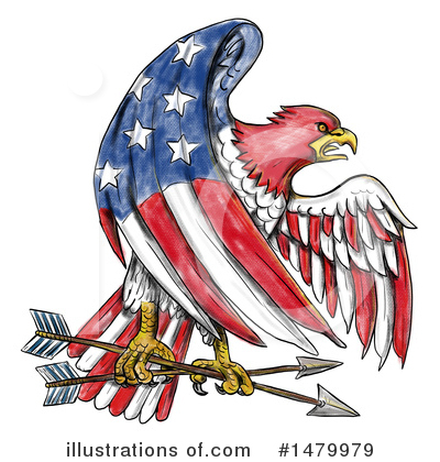 Royalty-Free (RF) American Eagle Clipart Illustration by patrimonio - Stock Sample #1479979