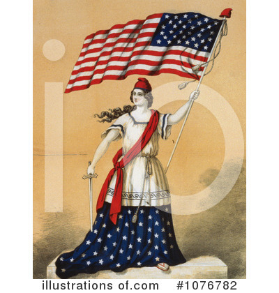 Royalty-Free (RF) American Flag Clipart Illustration by JVPD - Stock Sample #1076782