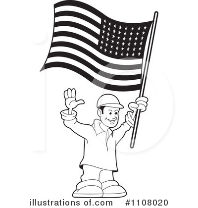 Royalty-Free (RF) American Flag Clipart Illustration by Lal Perera - Stock Sample #1108020