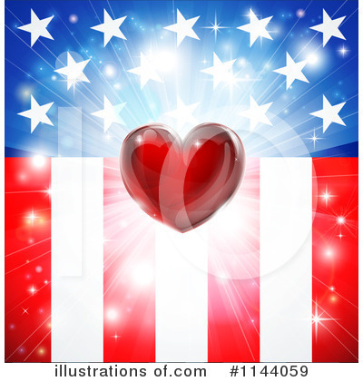 American Flag Clipart #1144059 by AtStockIllustration