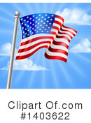 American Flag Clipart #1403622 by AtStockIllustration