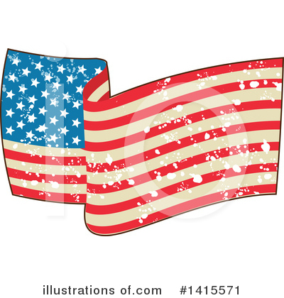 Royalty-Free (RF) American Flag Clipart Illustration by patrimonio - Stock Sample #1415571