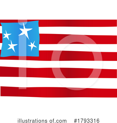 Royalty-Free (RF) American Flag Clipart Illustration by Domenico Condello - Stock Sample #1793316