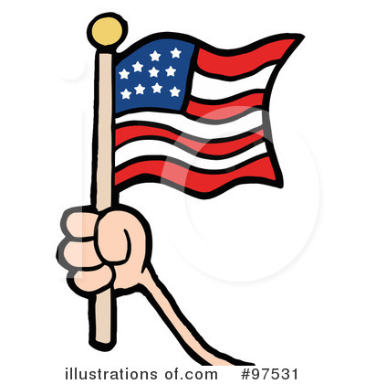 Royalty-Free (RF) American Flag Clipart Illustration by Hit Toon - Stock Sample #97531