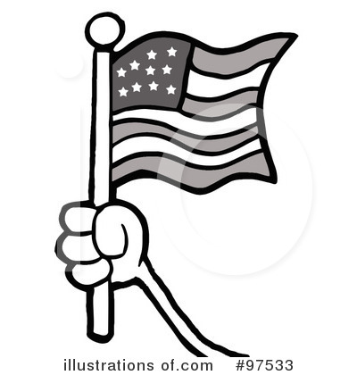 Royalty-Free (RF) American Flag Clipart Illustration by Hit Toon - Stock Sample #97533