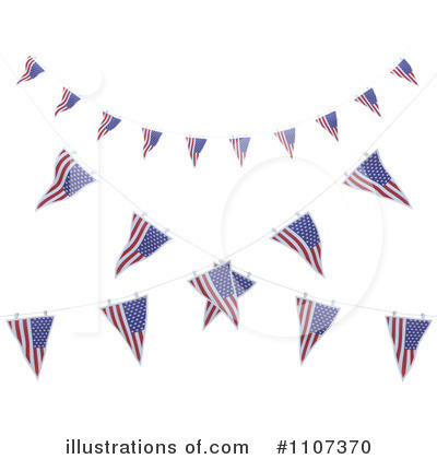 Royalty-Free (RF) American Flags Clipart Illustration by KJ Pargeter - Stock Sample #1107370