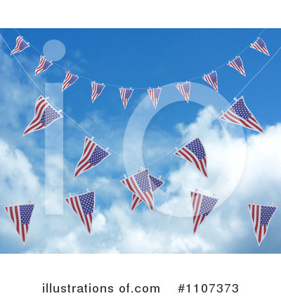 Royalty-Free (RF) American Flags Clipart Illustration by KJ Pargeter - Stock Sample #1107373