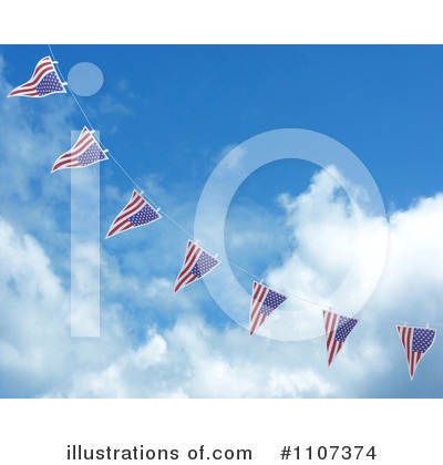 Royalty-Free (RF) American Flags Clipart Illustration by KJ Pargeter - Stock Sample #1107374