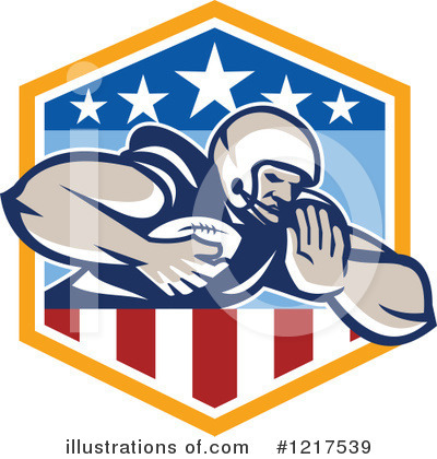 Royalty-Free (RF) American Football Clipart Illustration by patrimonio - Stock Sample #1217539