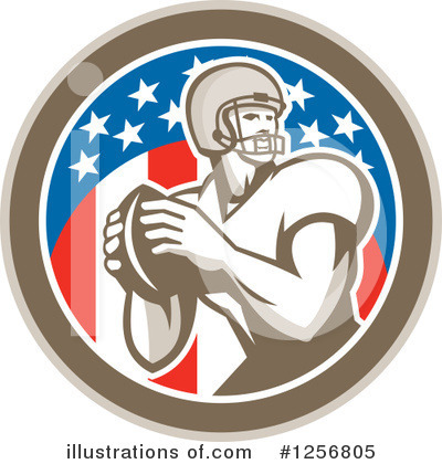 Royalty-Free (RF) American Football Clipart Illustration by patrimonio - Stock Sample #1256805