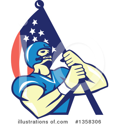 Royalty-Free (RF) American Football Clipart Illustration by patrimonio - Stock Sample #1358306
