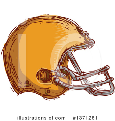 Royalty-Free (RF) American Football Helmet Clipart Illustration by patrimonio - Stock Sample #1371261