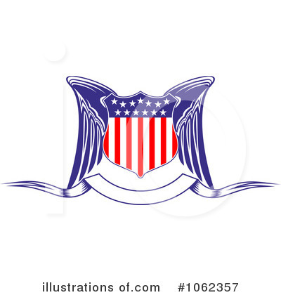 Royalty-Free (RF) American Shield Clipart Illustration by Vector Tradition SM - Stock Sample #1062357