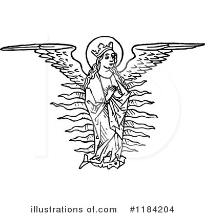 Royalty-Free (RF) Angel Clipart Illustration by Prawny Vintage - Stock Sample #1184204