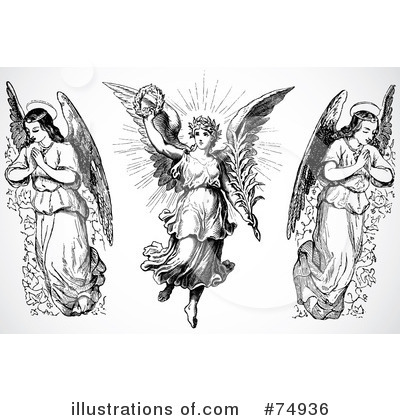 Royalty-Free (RF) Angels Clipart Illustration by BestVector - Stock Sample #74936