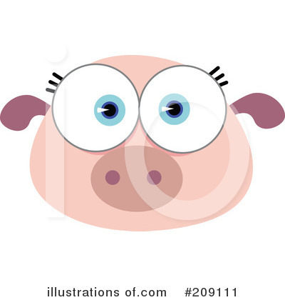 Royalty-Free (RF) Animal Face Clipart Illustration by Qiun - Stock Sample #209111