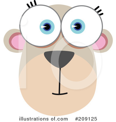 Royalty-Free (RF) Animal Face Clipart Illustration by Qiun - Stock Sample #209125