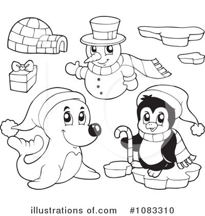 Christmas Animals Clipart #1083310 by visekart