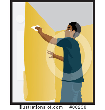 Royalty-Free (RF) Applying Wallpaper Clipart Illustration by Rosie Piter - Stock Sample #88238