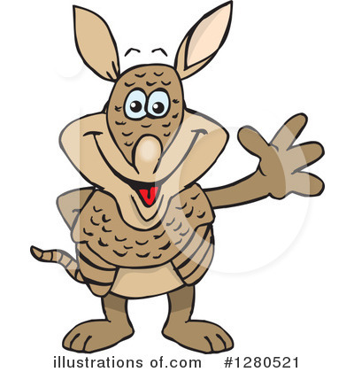 Armadillo Clipart #1280521 by Dennis Holmes Designs