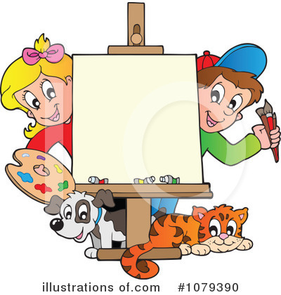 Royalty-Free (RF) Art Class Clipart Illustration by visekart - Stock Sample #1079390