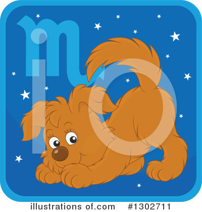 Royalty-Free (RF) Astrology Dog Clipart Illustration by Alex Bannykh - Stock Sample #1302711