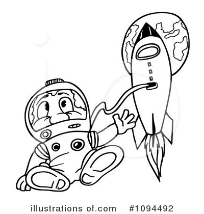 Royalty-Free (RF) Astronaut Clipart Illustration by dero - Stock Sample #1094492