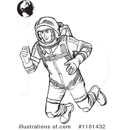 Royalty-Free (RF) Astronaut Clipart Illustration by BestVector - Stock Sample #1101432