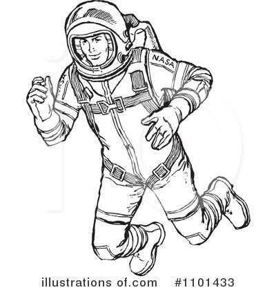 Royalty-Free (RF) Astronaut Clipart Illustration by BestVector - Stock Sample #1101433
