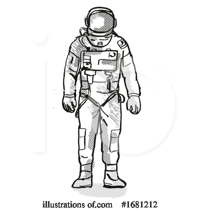 Royalty-Free (RF) Astronaut Clipart Illustration by patrimonio - Stock Sample #1681212
