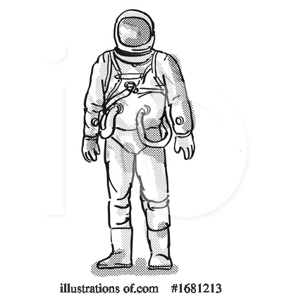 Royalty-Free (RF) Astronaut Clipart Illustration by patrimonio - Stock Sample #1681213