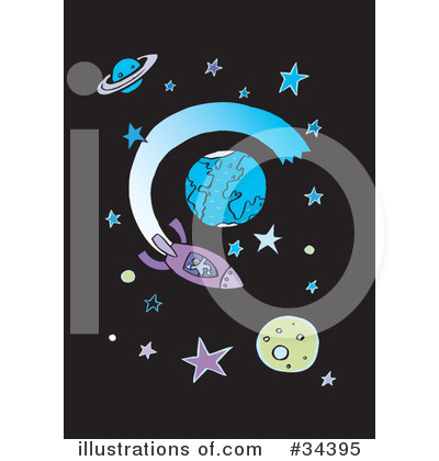 Royalty-Free (RF) Astronaut Clipart Illustration by Lisa Arts - Stock Sample #34395