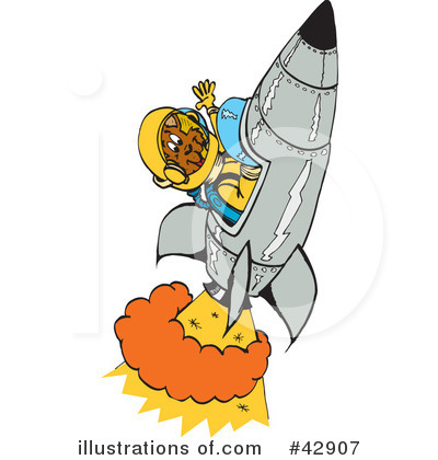 Royalty-Free (RF) Astronaut Clipart Illustration by Dennis Holmes Designs - Stock Sample #42907