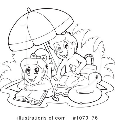 Royalty-Free (RF) At The Beach Clipart Illustration by visekart - Stock Sample #1070176
