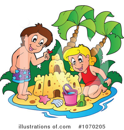 Royalty-Free (RF) At The Beach Clipart Illustration by visekart - Stock Sample #1070205