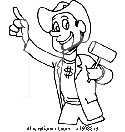 Royalty-Free (RF) Auctioneer Clipart Illustration by LaffToon - Stock Sample #1698873