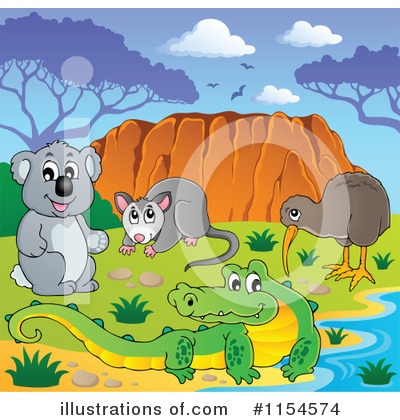 Royalty-Free (RF) Aussie Animal Clipart Illustration by visekart - Stock Sample #1154574