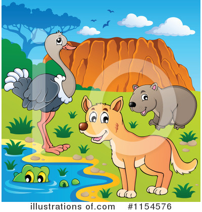 Royalty-Free (RF) Aussie Animal Clipart Illustration by visekart - Stock Sample #1154576