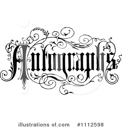 Royalty-Free (RF) Autographs Clipart Illustration by Prawny Vintage - Stock Sample #1112598