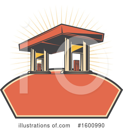 Gas Station Clipart #1600990 by Vector Tradition SM