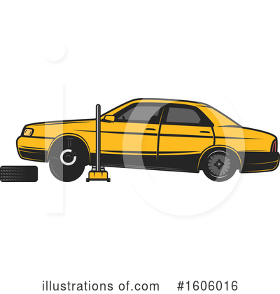 Flat Tire Clipart #1606016 by Vector Tradition SM