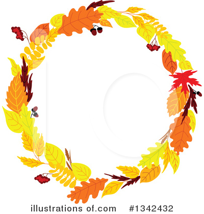Autumn Wreath Clipart #1342432 by Vector Tradition SM