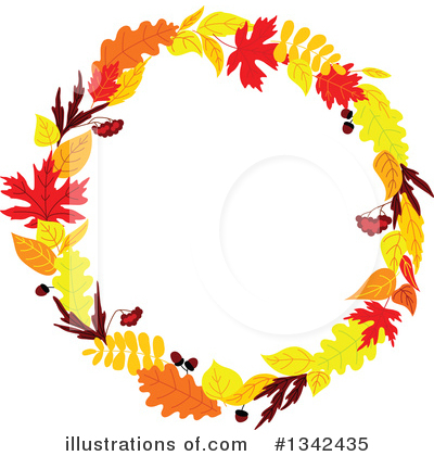 Autumn Wreath Clipart #1342435 by Vector Tradition SM