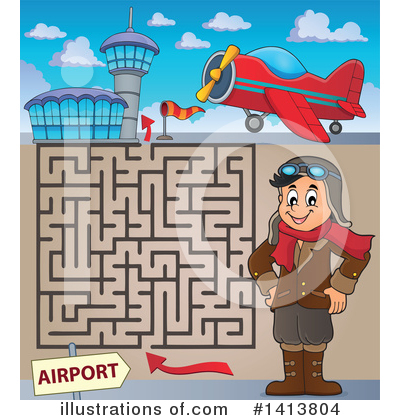 Royalty-Free (RF) Aviator Clipart Illustration by visekart - Stock Sample #1413804