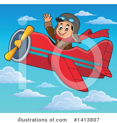 Royalty-Free (RF) Aviator Clipart Illustration by visekart - Stock Sample #1413807