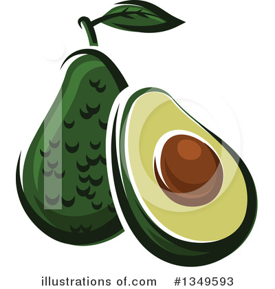 Royalty-Free (RF) Avocado Clipart Illustration by Vector Tradition SM - Stock Sample #1349593